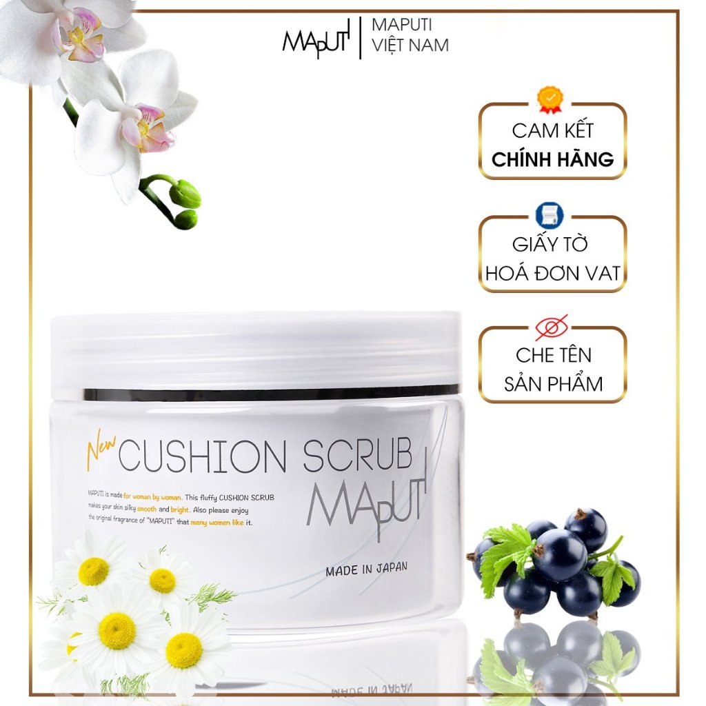 Kem Ủ Trắng Da và Tẩy Tế Bào Chết Toàn Thân Maputi Cushion Scrub Made in Japan 150g