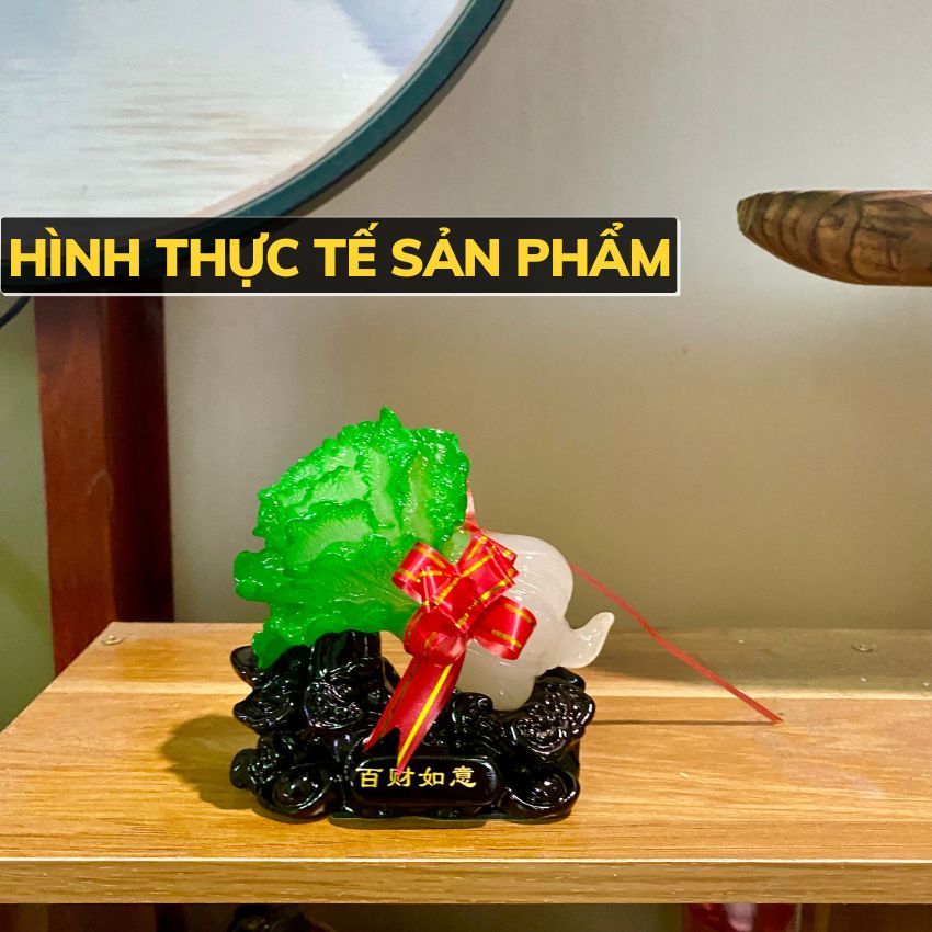 Tượng bắp cải phong thủy  mini,đồ phong thủy chiêu tài hút lộc trang trí nhà cửa, bàn làm việc