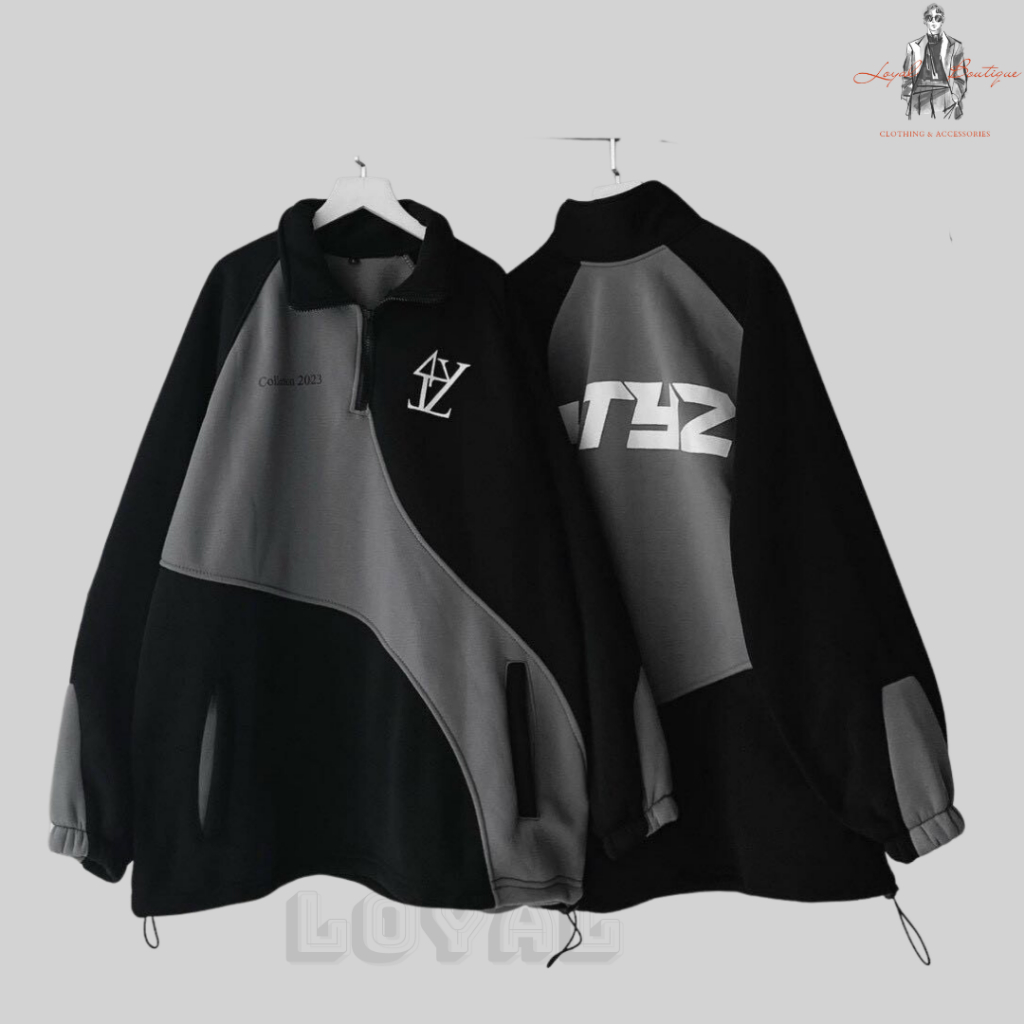 Áo khoác nỉ nam nữ unisex Loyal form rộng áo in chữ trước và sau có túi phía trước