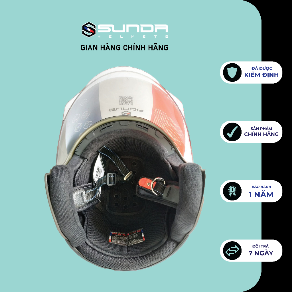 Nón bảo hiểm 3/4 SUNDA 621 chính hãng - nhiều màu