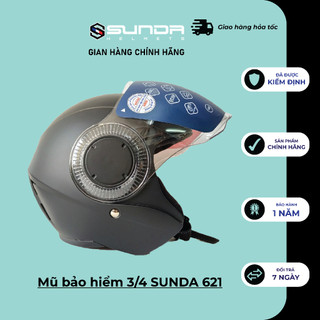 Nón bảo hiểm 3/4 sunda 621 chính hãng - nhiều màu
