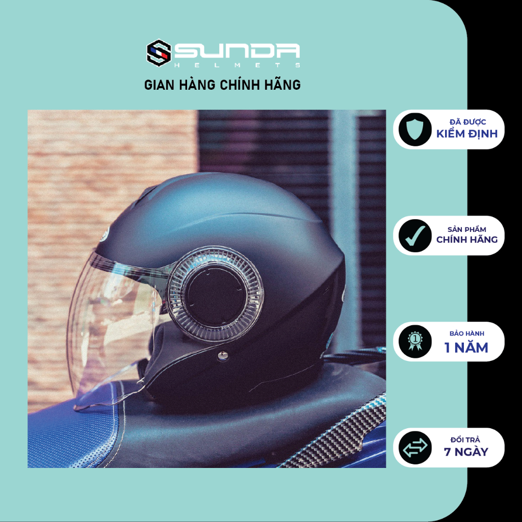 Nón bảo hiểm 3/4 SUNDA 621 chính hãng - nhiều màu