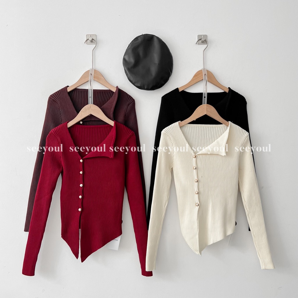 Áo len đính cúc basic-4494