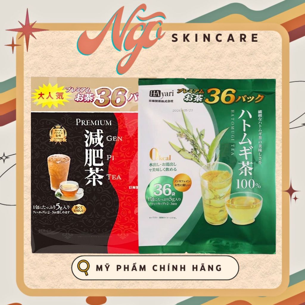 36 gói - Trà Thải Độc Giảm Mỡ Trắng Sáng Da Hayari Nhật Bản