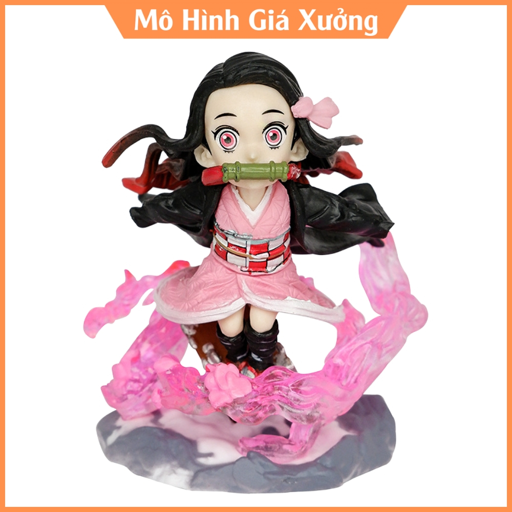 Mô Hình Kimetsu No Yaiba nezuko chiến đâu - Cao 8cm - nặng 100gram - Figure Thanh gươm diệt quỷ - Có Vỏ Hộp màu