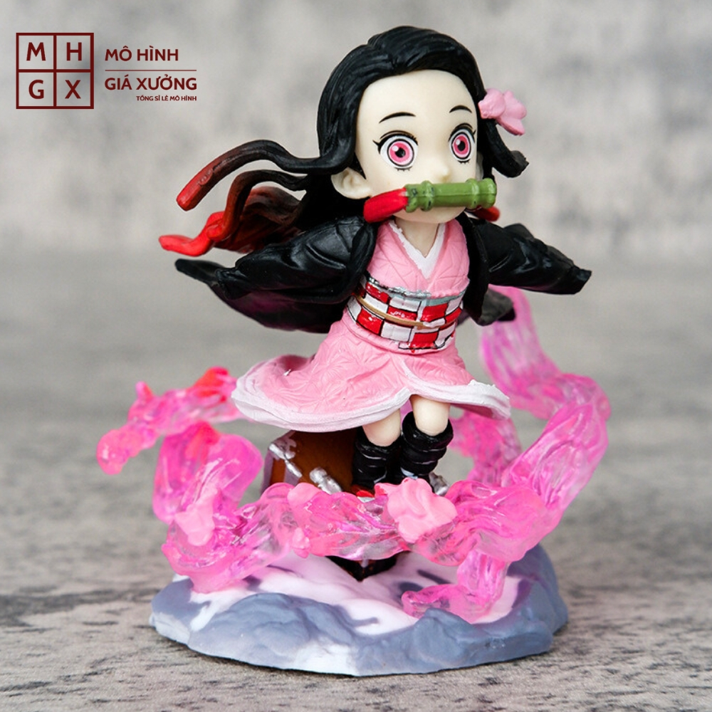 Mô Hình Kimetsu No Yaiba nezuko chiến đâu - Cao 8cm - nặng 100gram - Figure Thanh gươm diệt quỷ - Có Vỏ Hộp màu