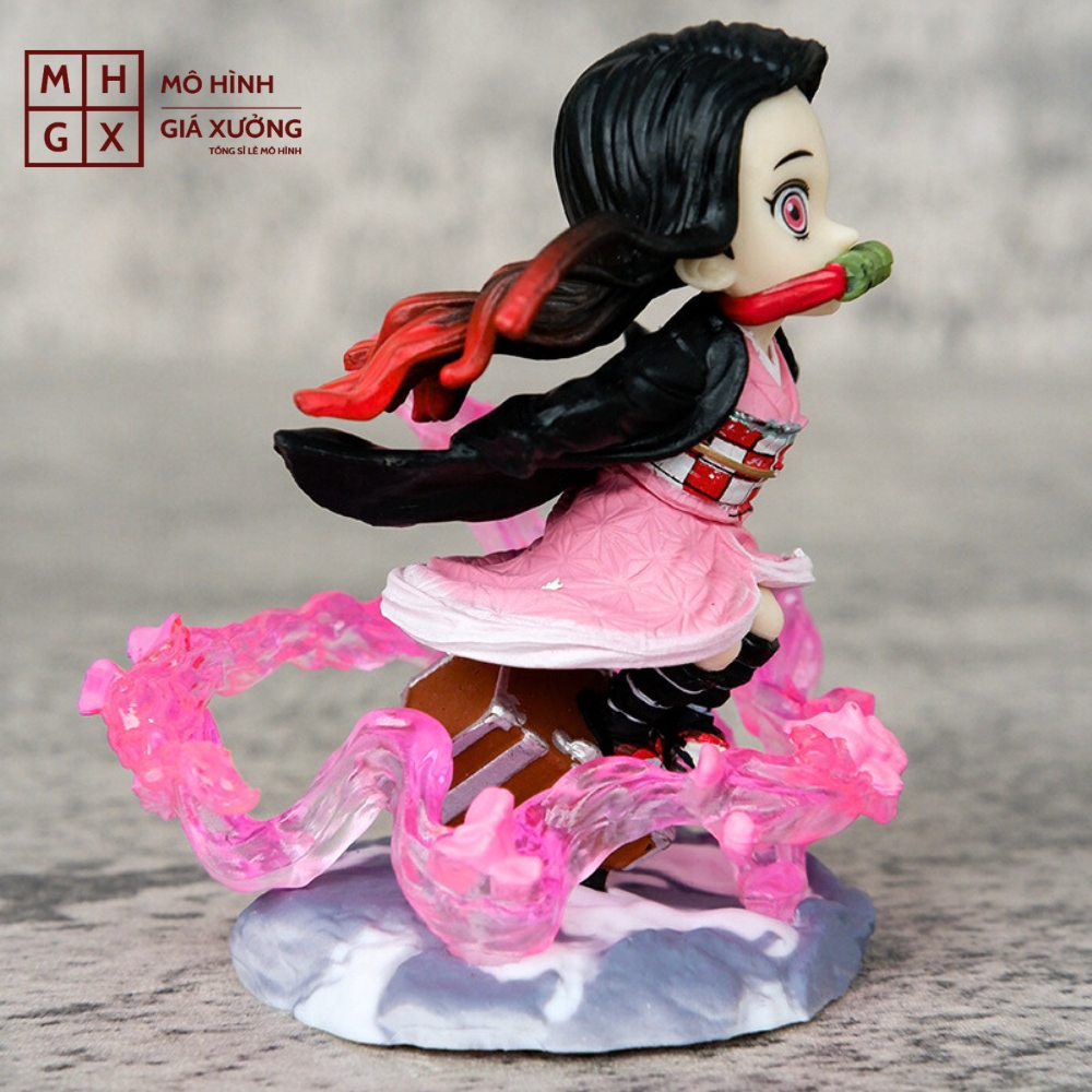 Mô Hình Kimetsu No Yaiba nezuko chiến đâu - Cao 8cm - nặng 100gram - Figure Thanh gươm diệt quỷ - Có Vỏ Hộp màu