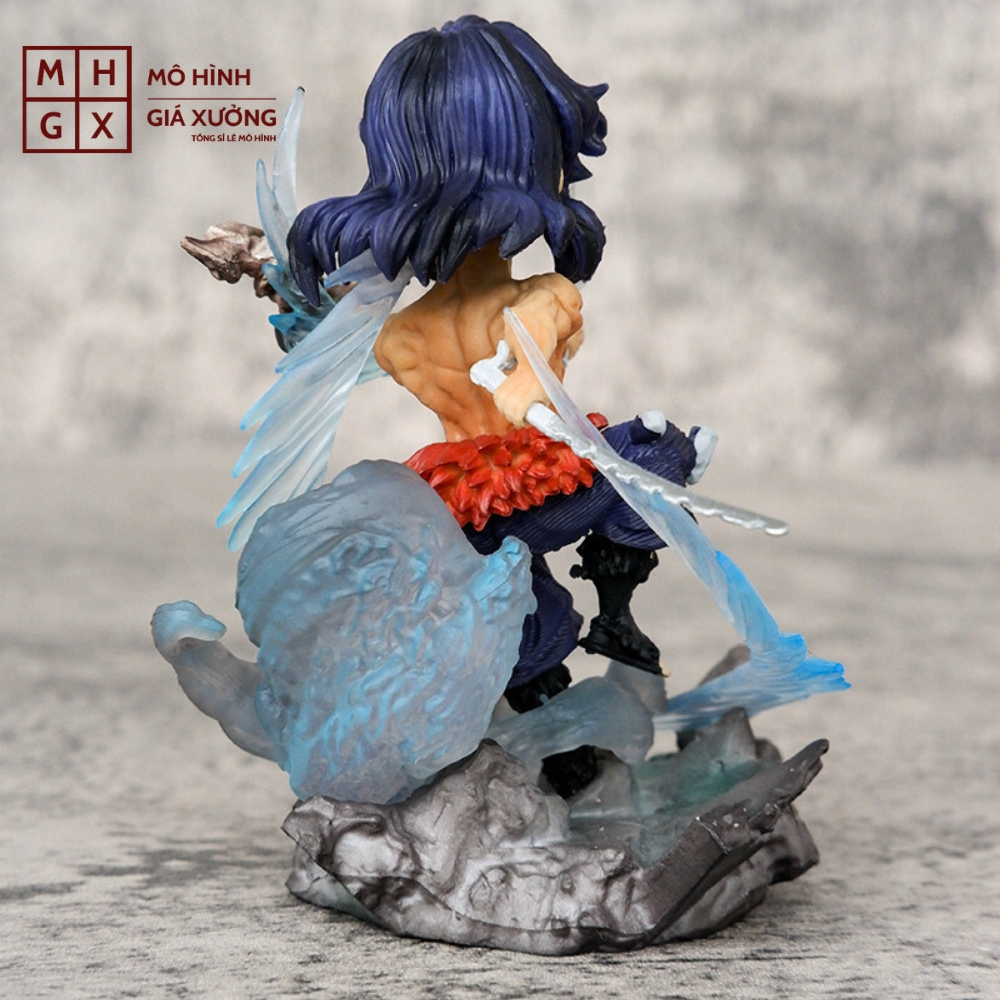 Mô Hình Kimetsu No Yaiba Inosuke chibi chiến đấu - Cao 10cm - nặng 130gram - Figure Thanh gươm diệt quỷ - Có Vỏ Hộp màu