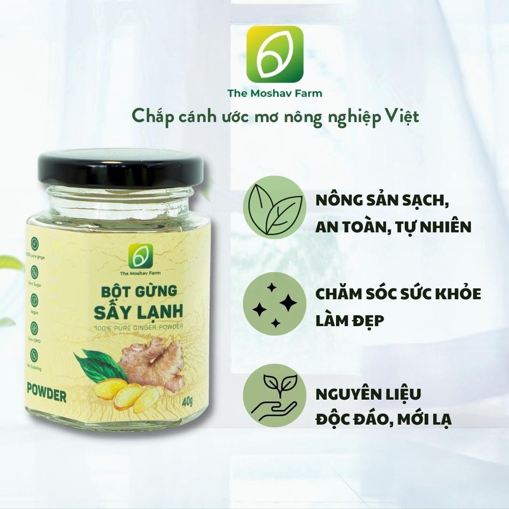 Bột gừng sấy lạnh G01 nguyên chất hữu cơ pha uống ngâm chân tăng cường hệ miễn dịch chống cảm lạnh tốt tiêu hóa