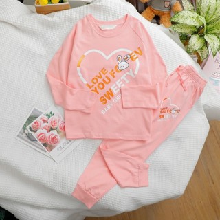 Bộ dài tay bé gái BUBY KID FASHION thu đông chất liệu cotton thấm hút tốt mẫu mới