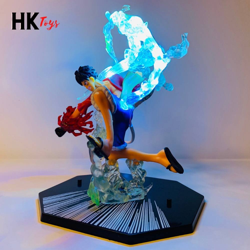 Mô hình Luffy gear 2 haki hàng thường đế không chữ có led USB - Bộ Fzero - ONE PIECE - No Box - HKTOYS