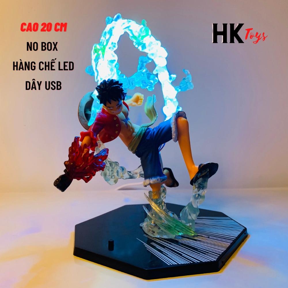 Mô hình Luffy gear 2 haki hàng thường đế không chữ có led USB - Bộ Fzero - ONE PIECE - No Box - HKTOYS