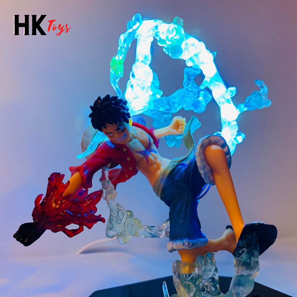 Mô hình Luffy gear 2 haki hàng thường đế không chữ có led USB - Bộ Fzero - ONE PIECE - No Box - HKTOYS