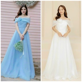ĐẦM BẸT VAI ĐÍNH HOA HỒNG DÀI THƯỚT TH