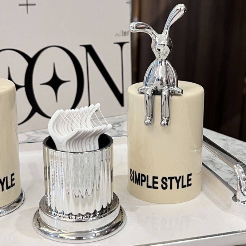 Thỏ trang trí decor dán trên hộp giấy, chai lọ