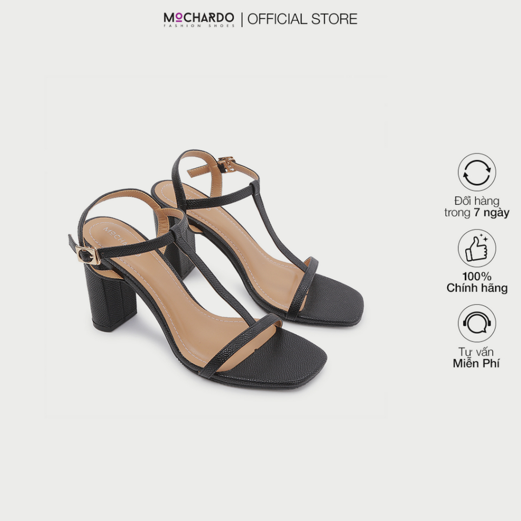 Sandal Nữ Cao Gót Vuông MOCHARDO THD-5 Quai Ngang Basic 9cm
