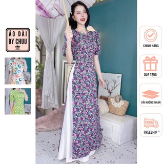 Áo dài cách tân nữ kiểu tay phồng chuny CHUU AD9051 không kèm quần