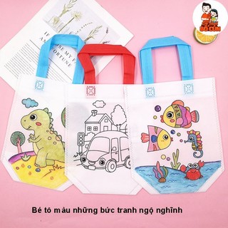Túi vải vẽ, Túi xách tô màu dễ thương xinh xắn cho bé