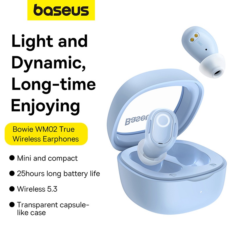 Tai nghe nhét tai không dây BASEUS WM02 bluetooth 5.3 TWS chống ồn