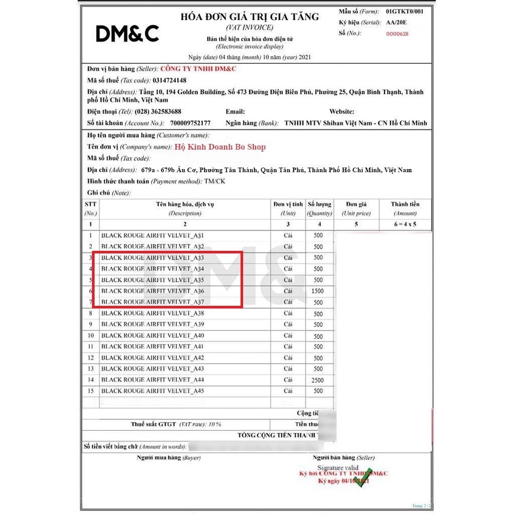 Son kem lì BLA.CK ROU.GE Air Fit Velvet Tint Ver 2