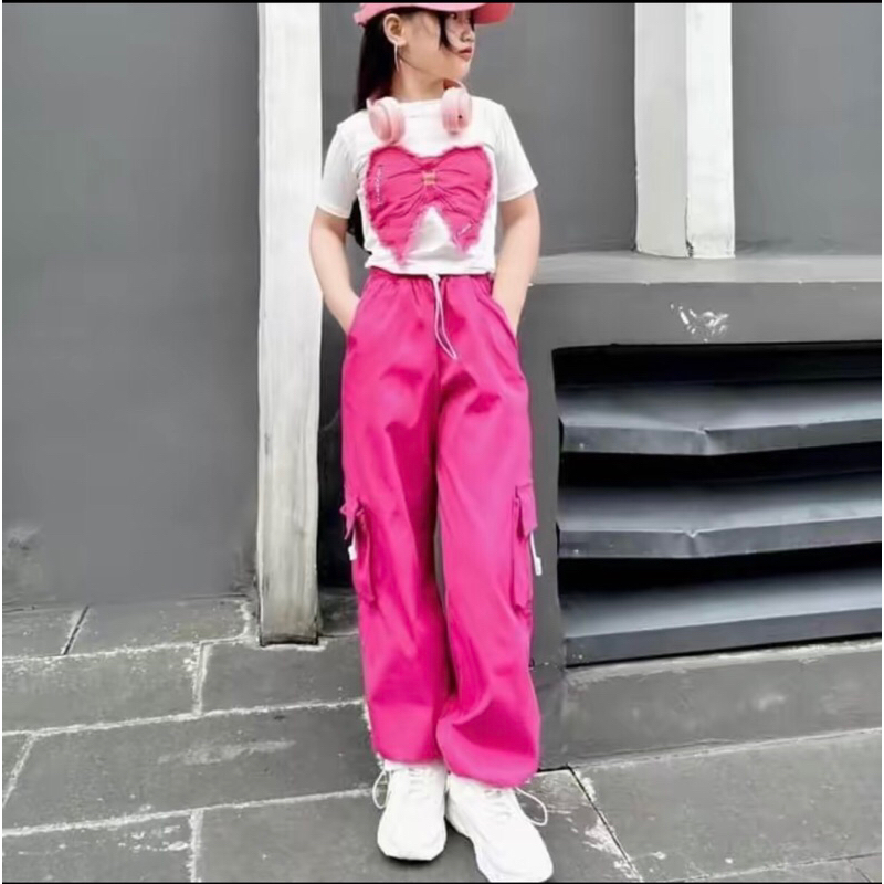 Bộ dài hip hop bé gái 20 -50kg, set quần jogger áo ngắn tay siêu đẹp cho bé gái