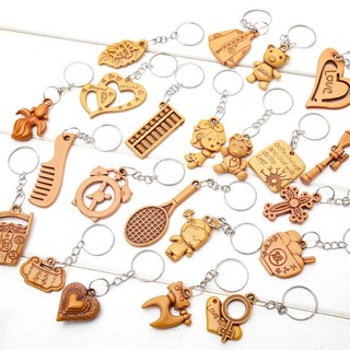 🍉móc chìa khóa giả gỗ vintage - móc khóa bằng gỗ giả điêu khắc size 1.5 - 2cm duashop🍉