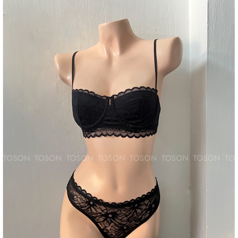 Bộ Đồ Lót Thiết Kế Rosa Quây Ngang Hở Chân Có Gọng, Tặng Kèm Mút