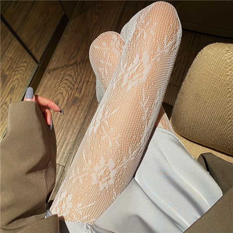 Sexy Nữ quần tất vớ đen 3d lưới ren mỏng tàng hình che khuyết điểm phong cách lolita