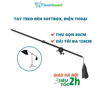 Tay treo đèn chụp ảnh sản phẩm dài 140 cm, treo soft box, hoặc điện thoại, máy ảnh để chụp từ trên xuống