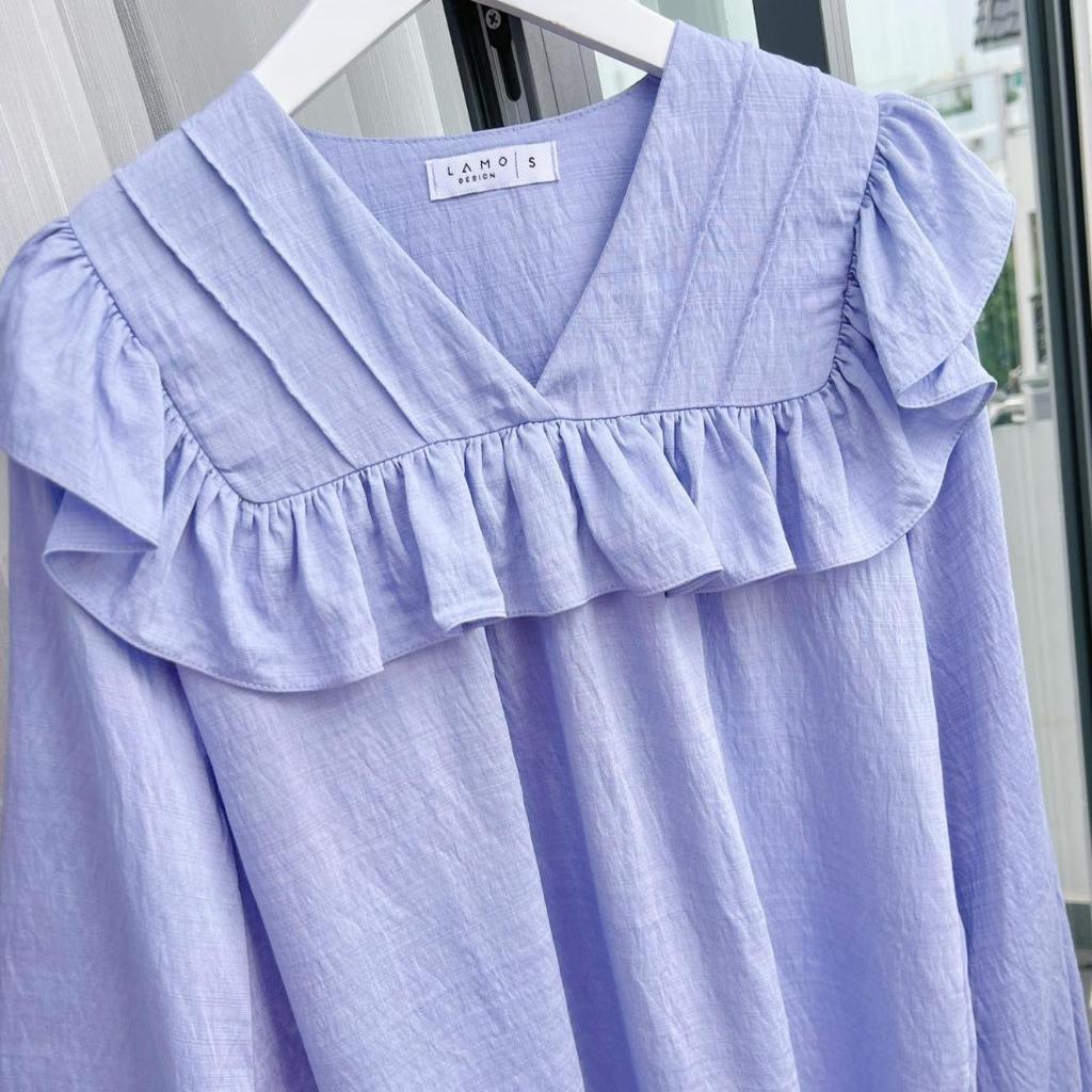 Áo kiểu nữ hàn quốc mùa thu nhẹ nhàng phong cách bèo nhẹ nữ tính trẻ trung LAMO- B1134