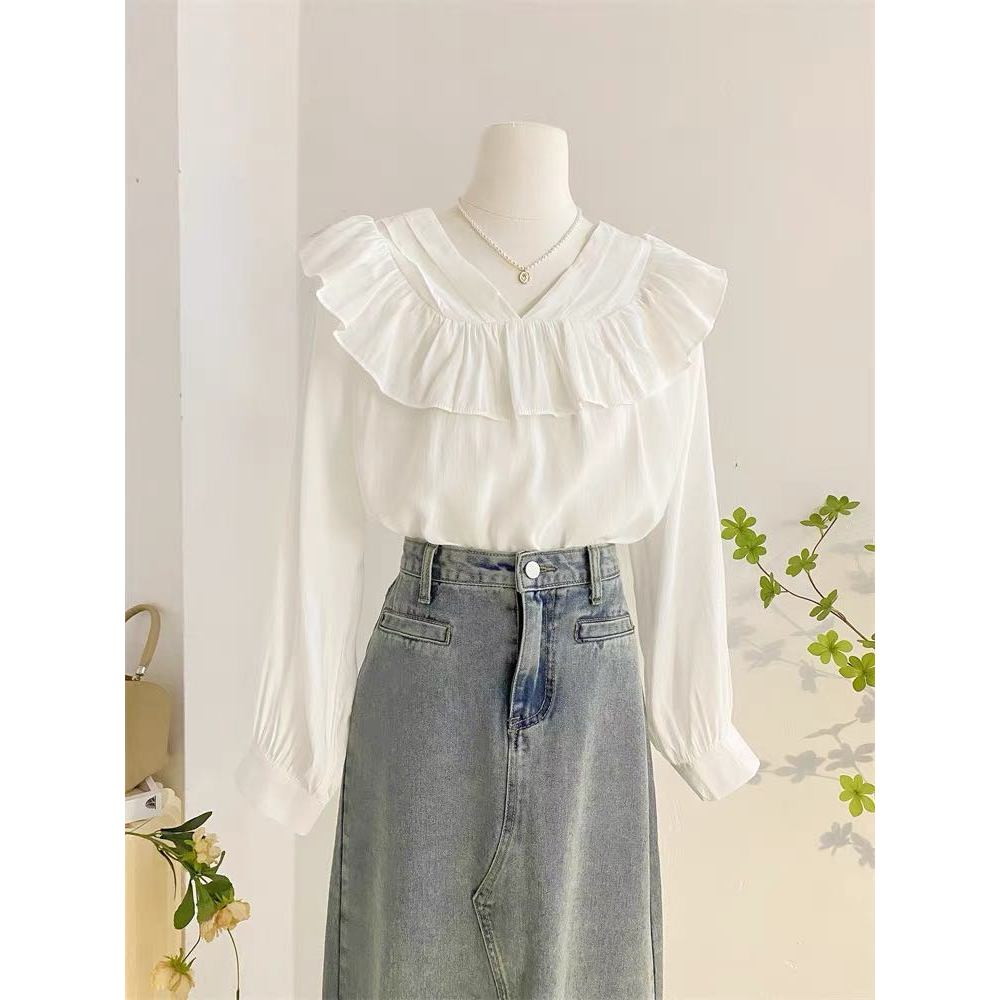 Áo kiểu nữ hàn quốc mùa thu nhẹ nhàng phong cách bèo nhẹ nữ tính trẻ trung LAMO- B1134