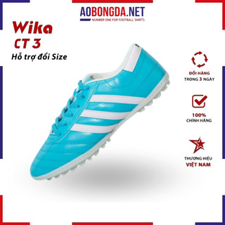 Giày Đá Bóng 3 Sọc Wika Ct3, Giày Bóng Đá Wika Ba Sọc Chính Hãng Giá Rẻ Da Pu Đã Khâu Toàn Bộ Đế Ôm