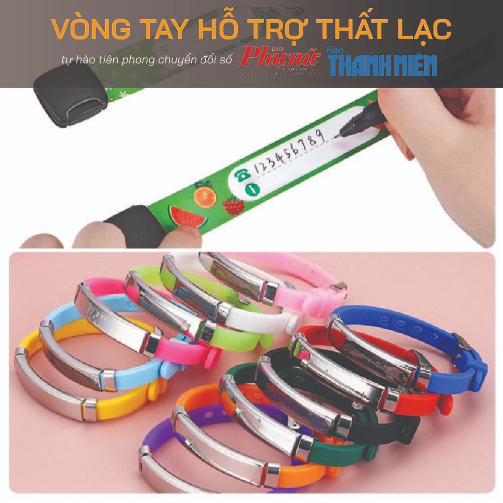 combo: vòng tay hỗ trợ thất lạc, khắc số điện thoại (1-5 tuổi) + viết trực tiếp