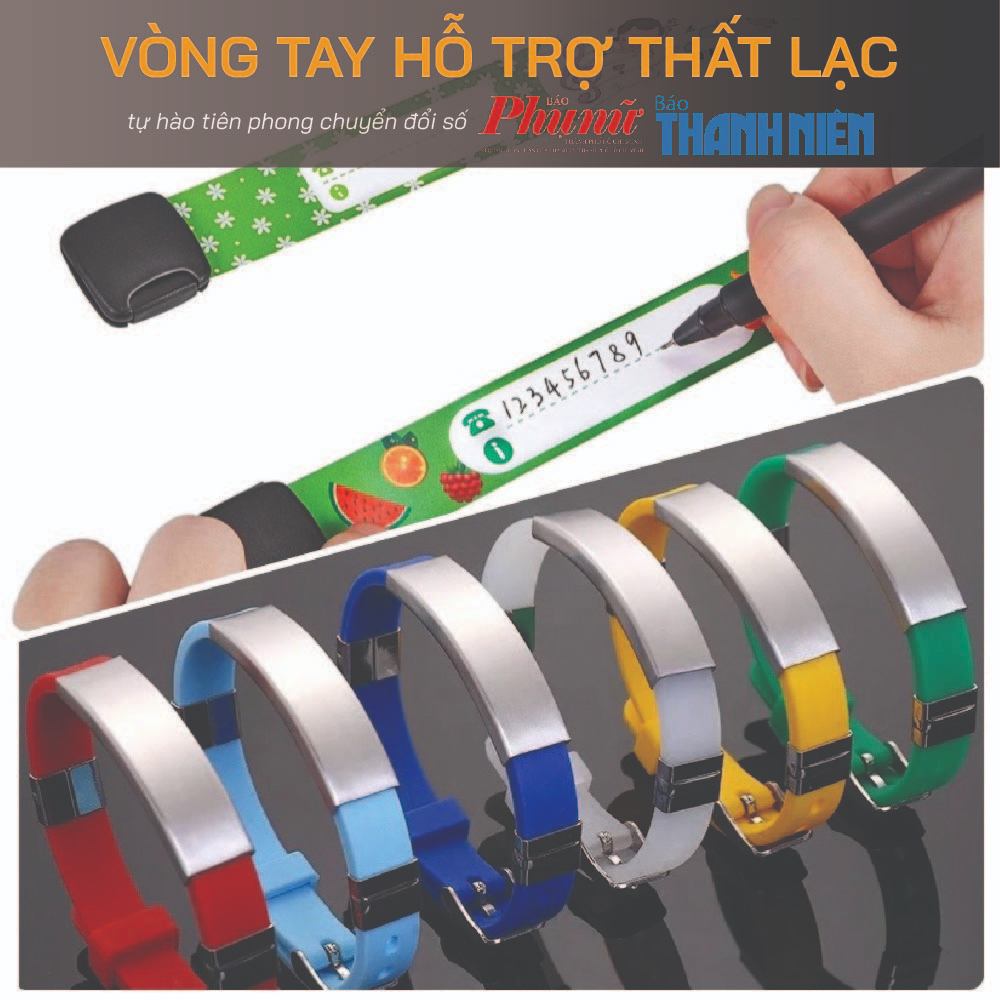 combo: vòng tay hỗ trợ thất lạc, khắc số điện thoại (>5 tuổi) + viết trực tiếp