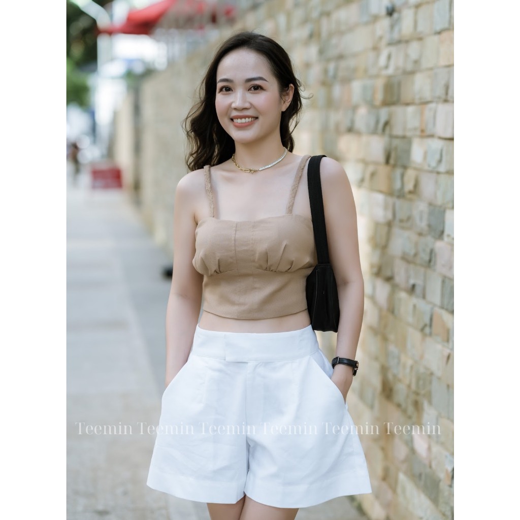 TEEMIN - Quần Đùi Bản To Linen Cao Cấp