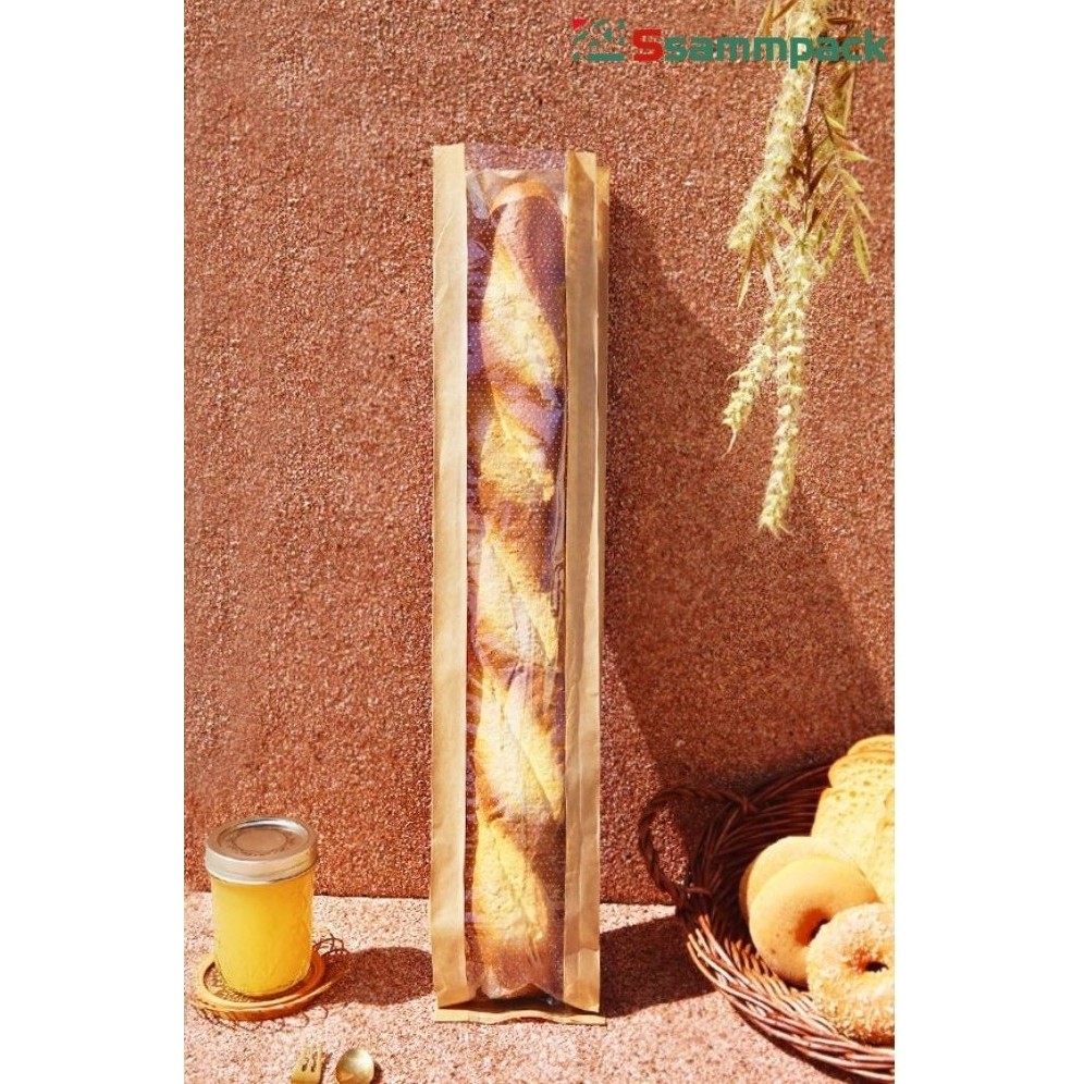 Set 10 Túi bánh mì que cửa sổ, túi baguette
