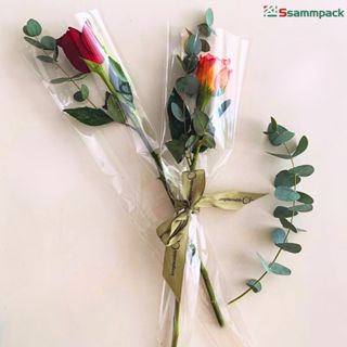  Set 100 túi hoa 1 bông túi bọc hoa trong suốt giấy bóng kính bó hoa nhiều size 