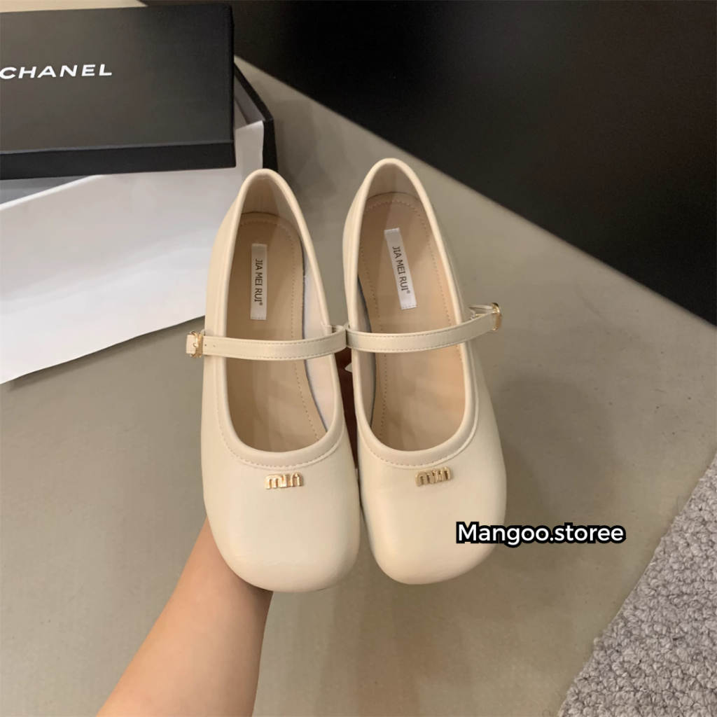 Giày búp bê bệt mũi tròn họa tiết mimiu mới nhất 2023