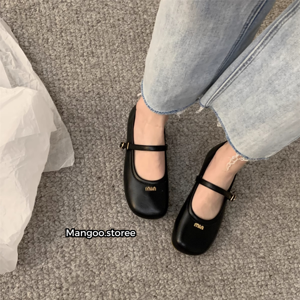 Giày búp bê bệt mũi tròn họa tiết mimiu mới nhất 2023