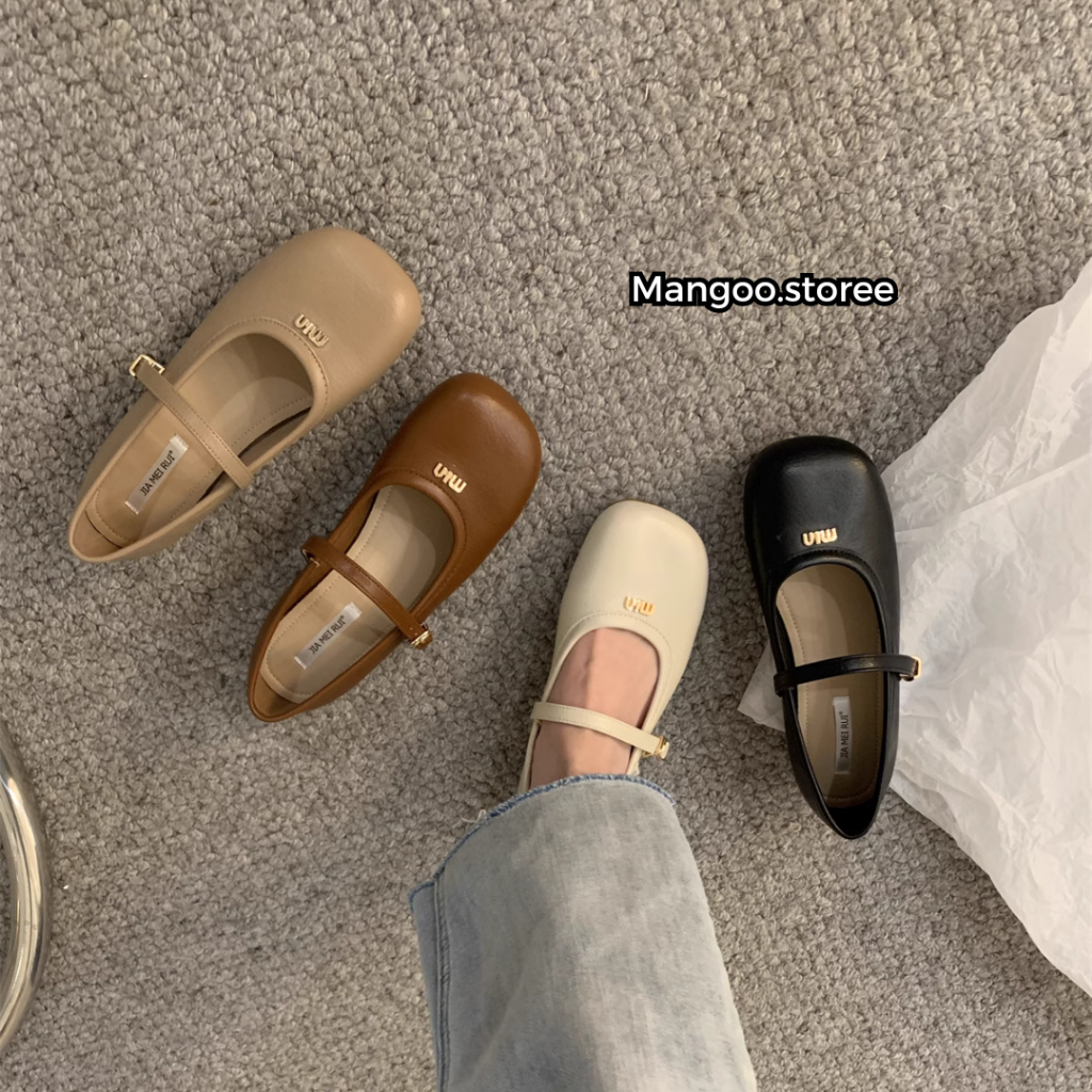 Giày búp bê bệt mũi tròn họa tiết mimiu mới nhất 2023