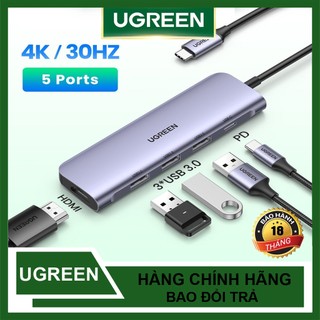 HUB USB type-C sang HDMI/ Hub USB 3.0 hỗ trợ sạc cổng USB-C UGREEN 50209 Cao Cấp