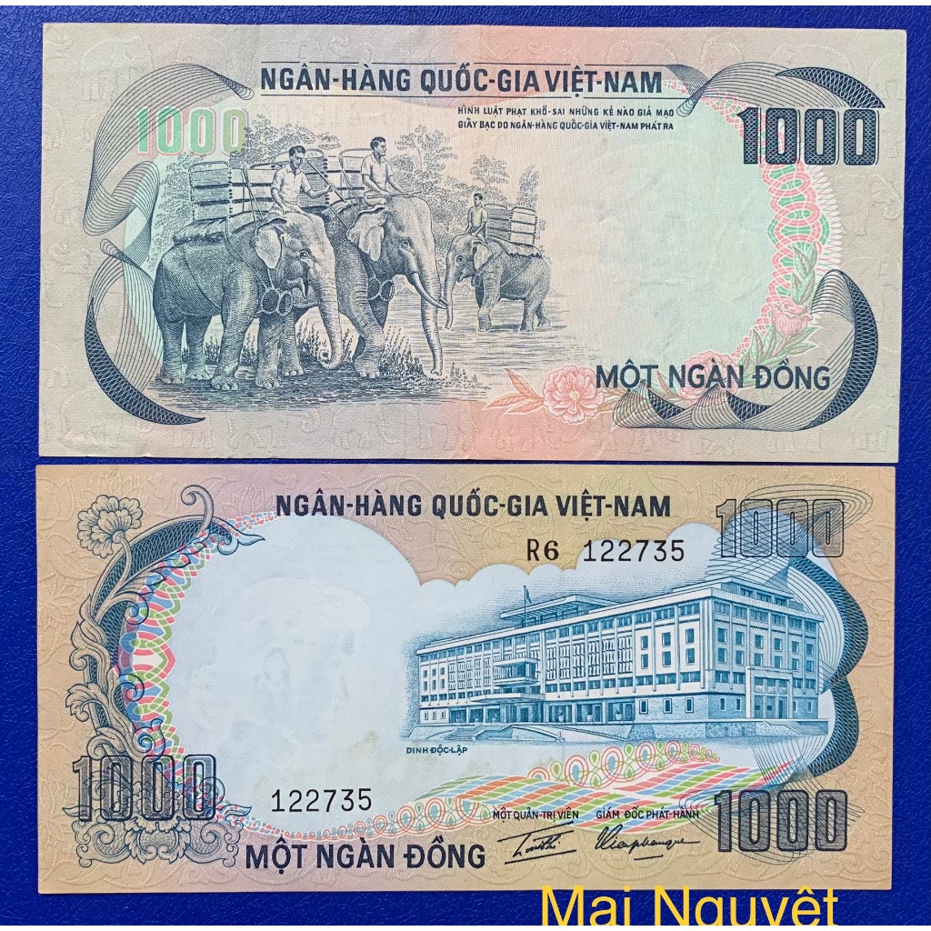 Sưu tầm tờ 1000 đồng con voi 1972