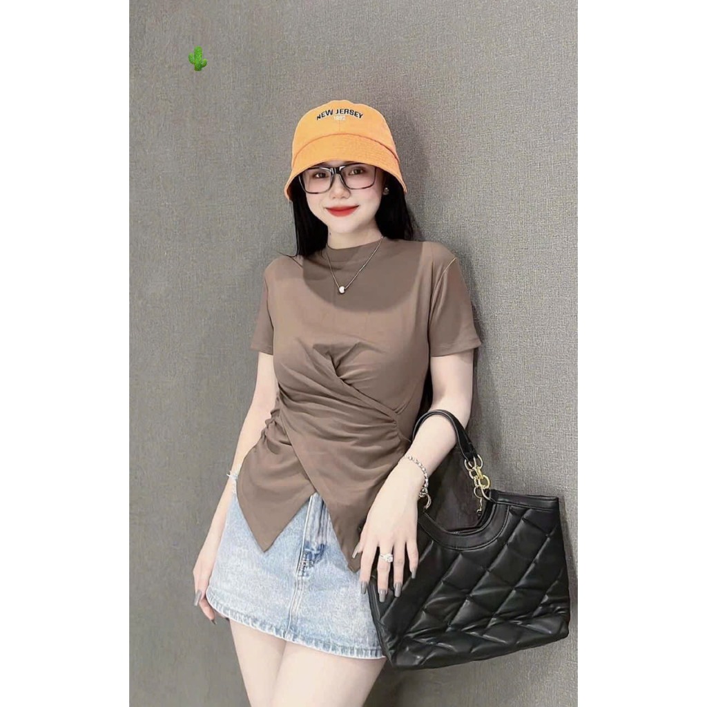 Áo tay ngắn eo chéo hack dáng cực đỉnh