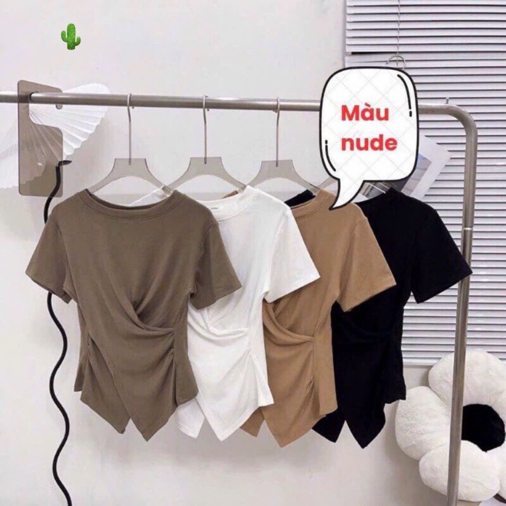 Áo tay ngắn eo chéo hack dáng cực đỉnh
