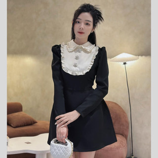 Váy nữ tuyết mưa phối ren bèo ngực xinh xắn đầm thiết kế dự tiệc sang chảnh Minaca V239