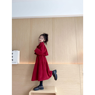 Set áo kèm váy cho bé gái C12 chất liệu nhung tăm size đại từ 14-45kg