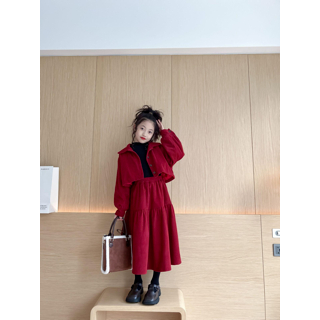 Set áo kèm váy cho bé gái C12 chất liệu nhung tăm size đại từ 14-45kg