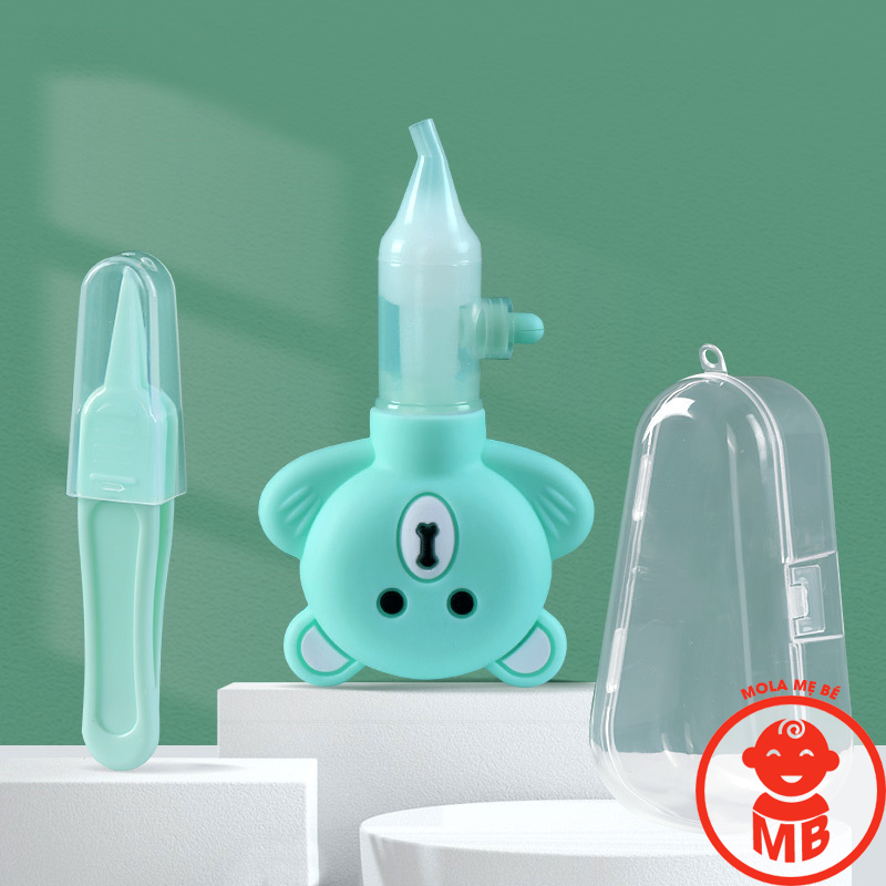 Dụng cụ hút mũi GẤU kèm nhíp gắp rỉ mũi có hộp đựng cho bé