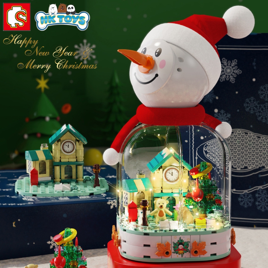 Đồ Chơi Lắp Ráp LEGO Mô Hình Hộp Nhạc Ngôi Nhà Người Tuyết Giáng Sinh Merry Christmas SEMBO 601162 Với 220 Mảnh Ghép
