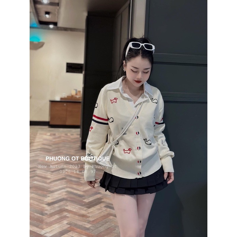 Áo Khoác Nữ, Áo Cadigan Chất Len Hình Con Vật Dễ Thương 3 màu Hàng QC Loại 1